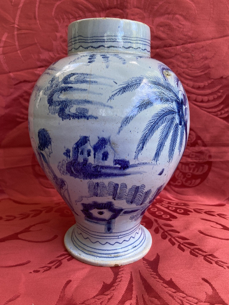 Vase Nevers à décor d’inspiration chinoise-photo-2