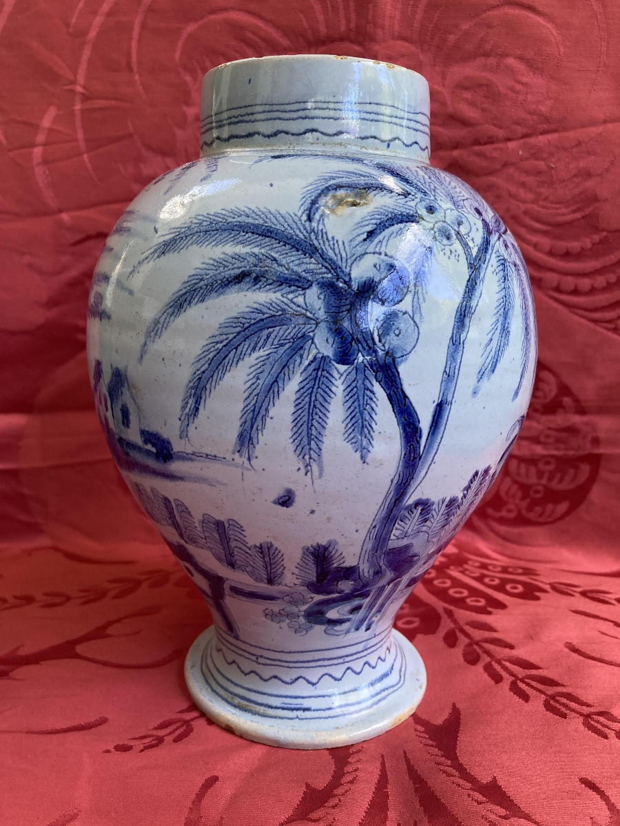 Vase Nevers à décor d’inspiration chinoise-photo-3