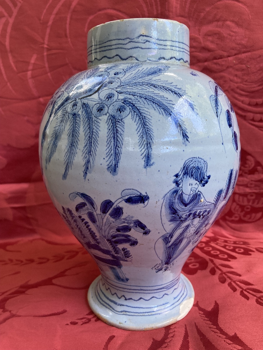 Vase Nevers à décor d’inspiration chinoise-photo-1