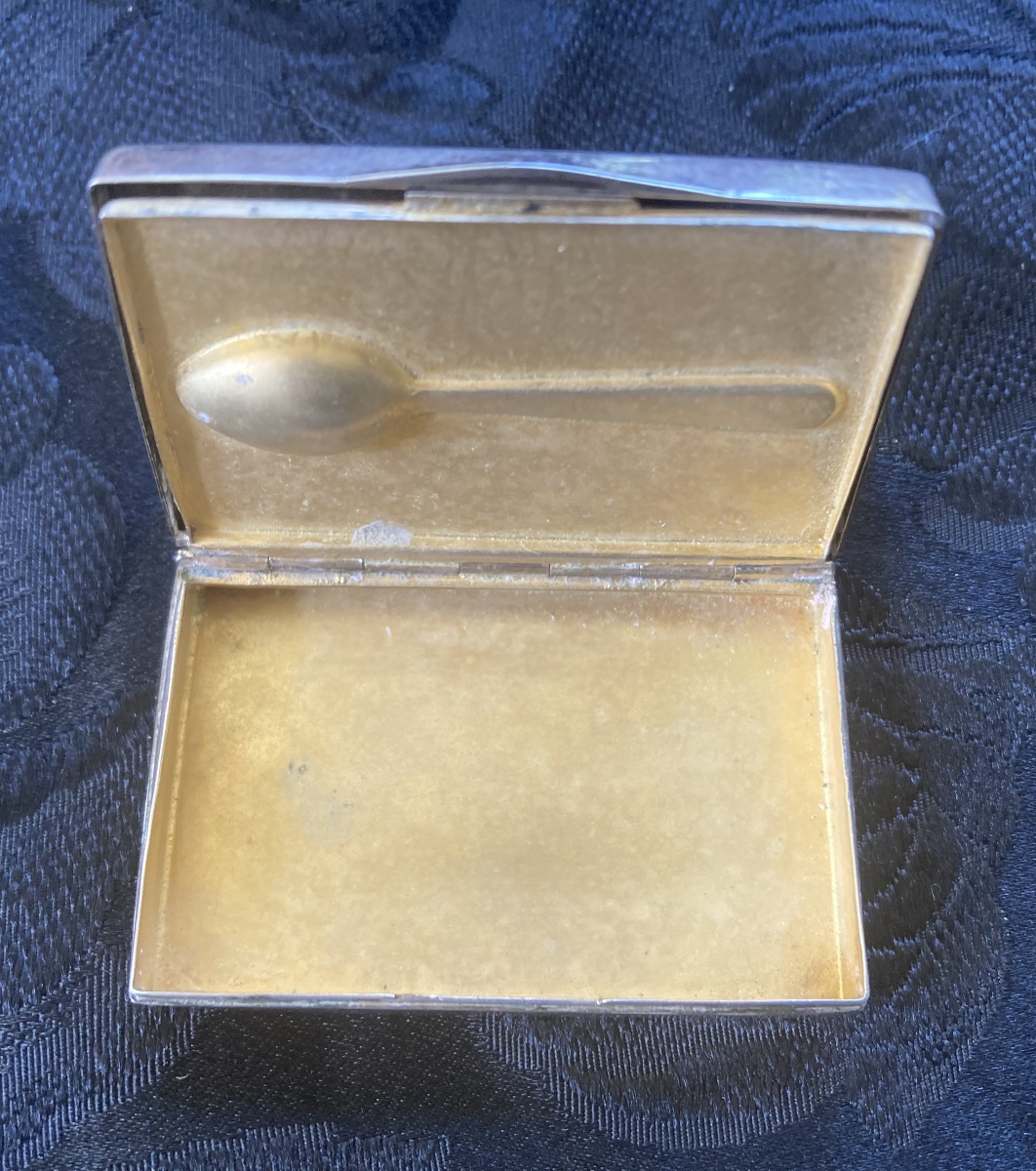 Petite boîte argent avec sa cuillère -photo-3