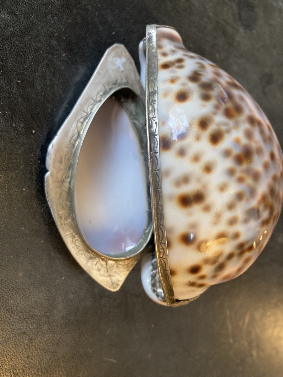 Tabatière coquillage et argent-photo-2