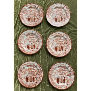 6 Dessert Plates With Chinese-style Decorations