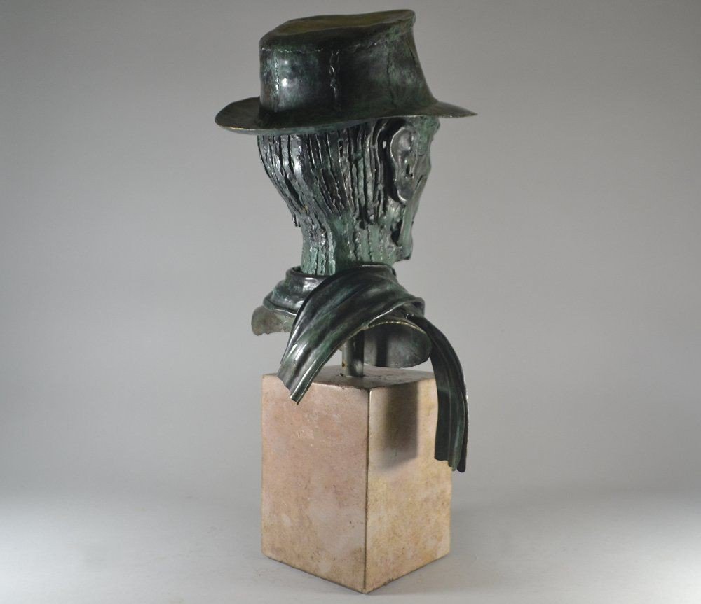 l'Homme à l'écharpe. Buste En Bronze. A Identifier-photo-5