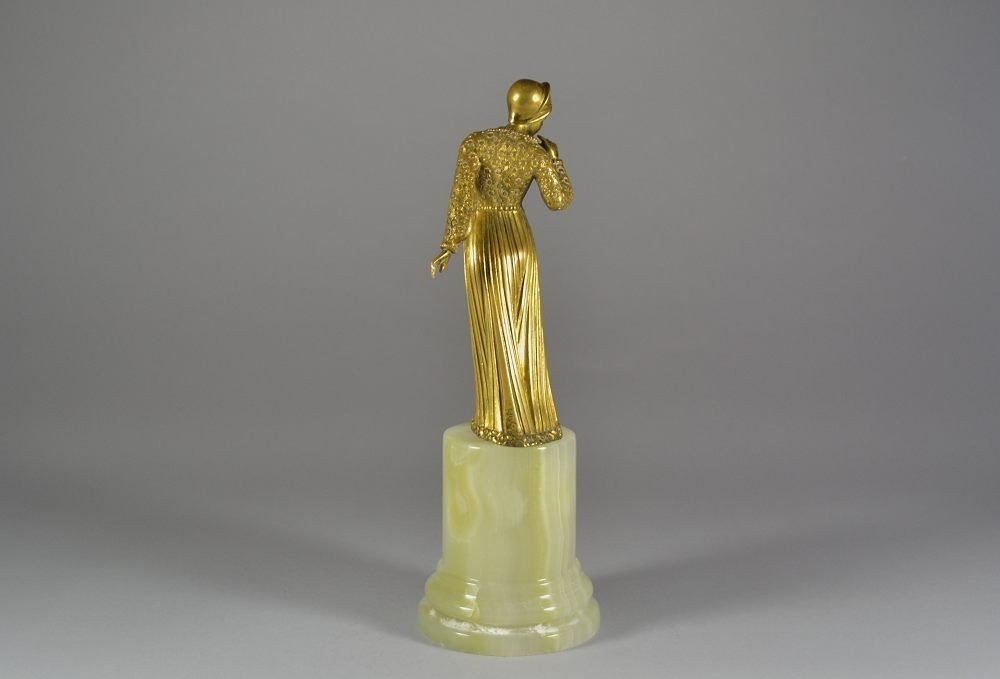 Georges Gori. Sculpture En Bronze. Elegante Art Deco.-photo-2