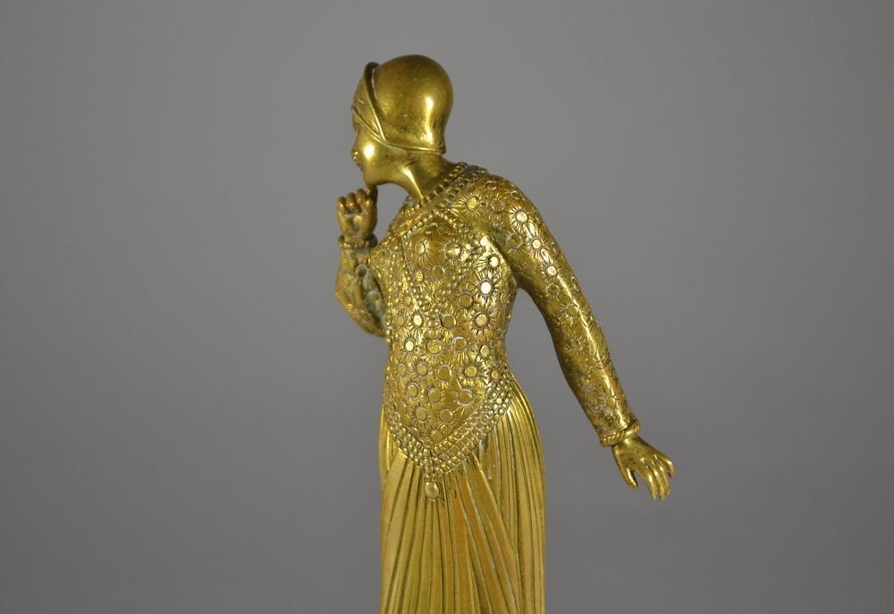 Georges Gori. Sculpture En Bronze. Elegante Art Deco.-photo-4