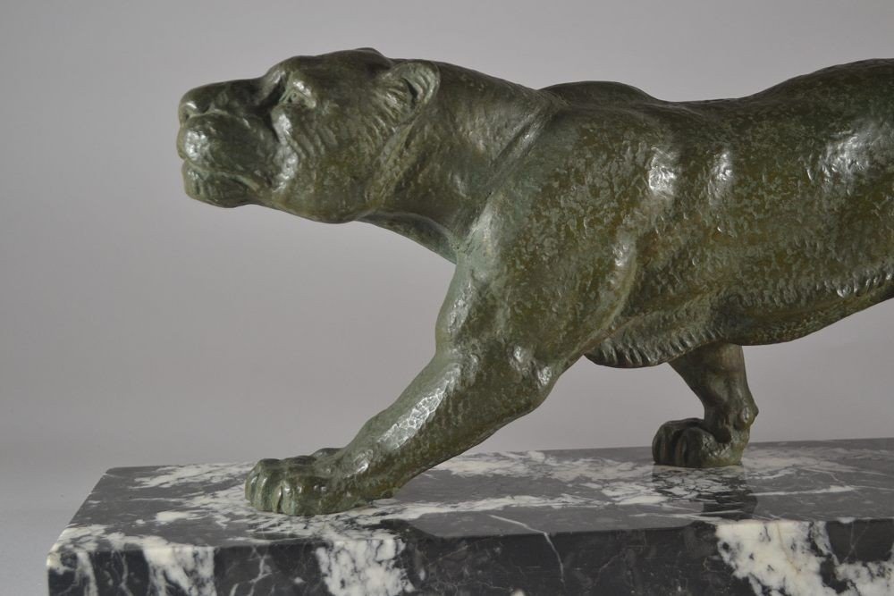Demeter Chiparus Large Art Deco Metal Panther-photo-3