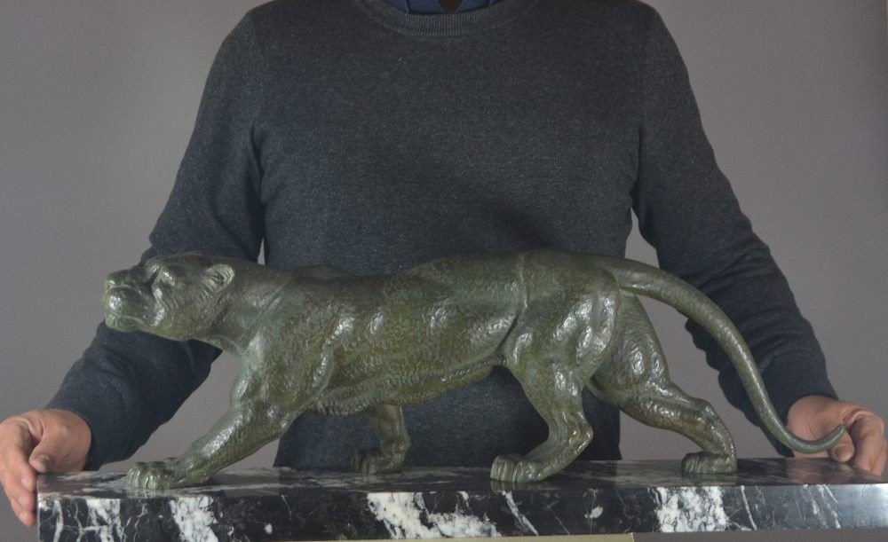 Demeter Chiparus Large Art Deco Metal Panther-photo-4