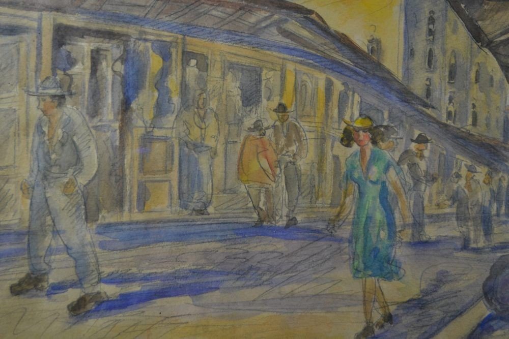 #1. Alexander Barkoff. (russian 1870-1942) Athens Street View 1936-photo-3