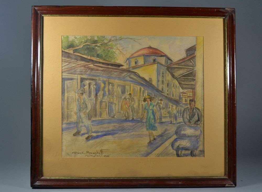 #1. Alexander Barkoff. (russian 1870-1942) Athens Street View 1936-photo-4