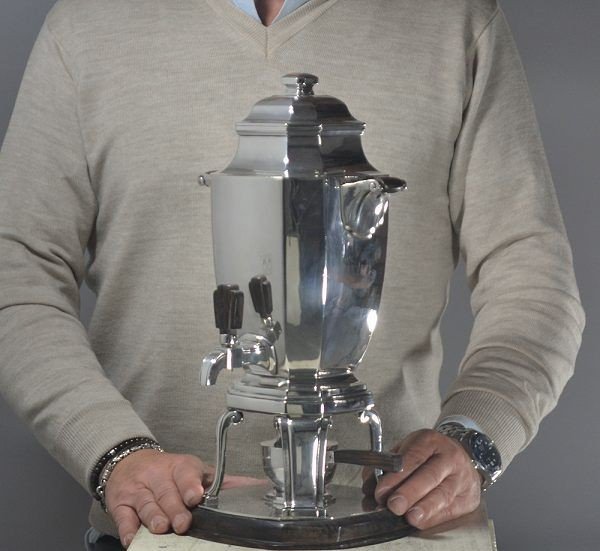 Silver Plated Art Deco 1925 Samovar-photo-2