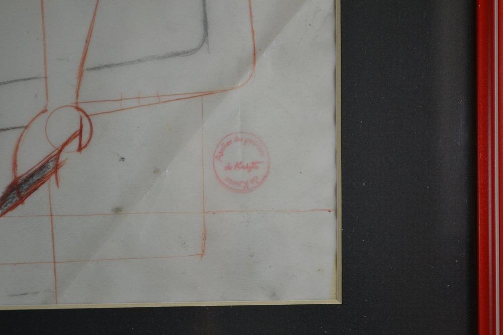 Dessin Bela De Kristo Les Joueurs d'échec. Art Déco.-photo-3