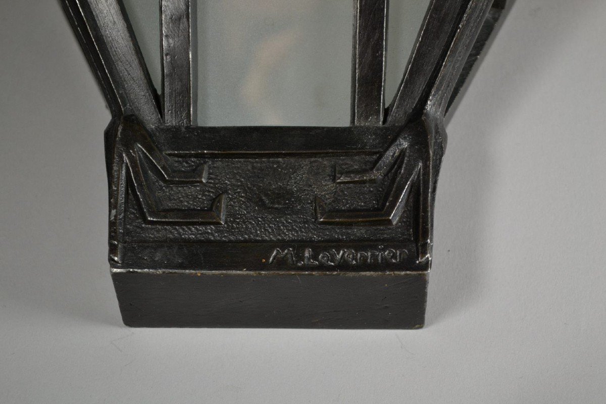 Rare Art Deco Max Le Verrier Sconce-photo-4