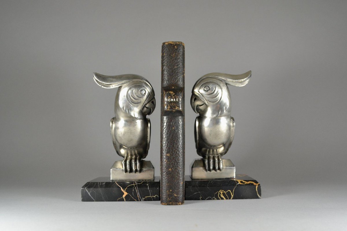 Georges Henri Laurent Bronze Bookends. Parrots. Georges Henri Laurent (1880-1940)-photo-2