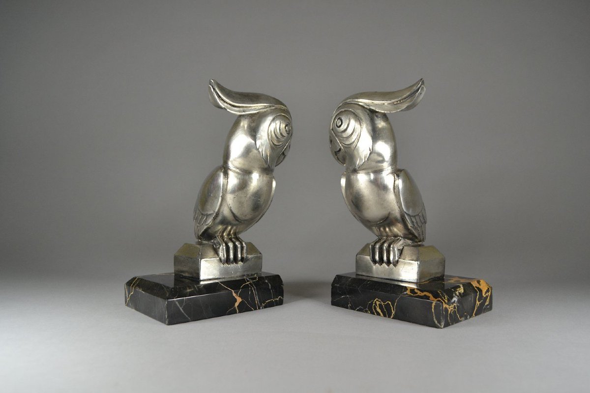 Georges Henri Laurent Bronze Bookends. Parrots. Georges Henri Laurent (1880-1940)-photo-3