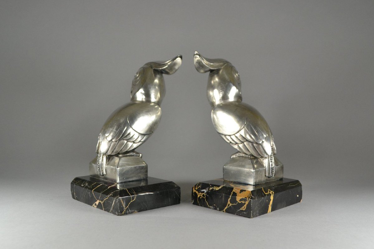 Georges Henri Laurent Bronze Bookends. Parrots. Georges Henri Laurent (1880-1940)-photo-4