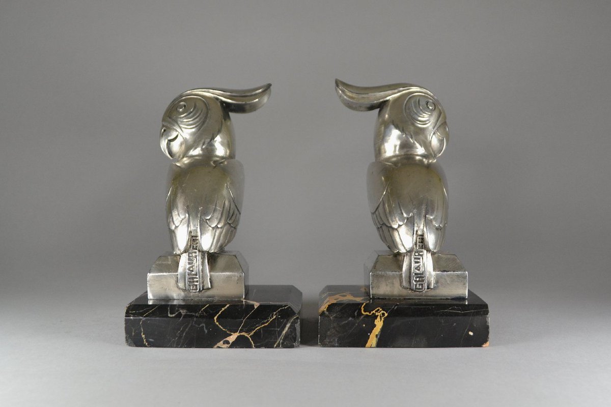 Georges Henri Laurent Bronze Bookends. Parrots. Georges Henri Laurent (1880-1940)-photo-5