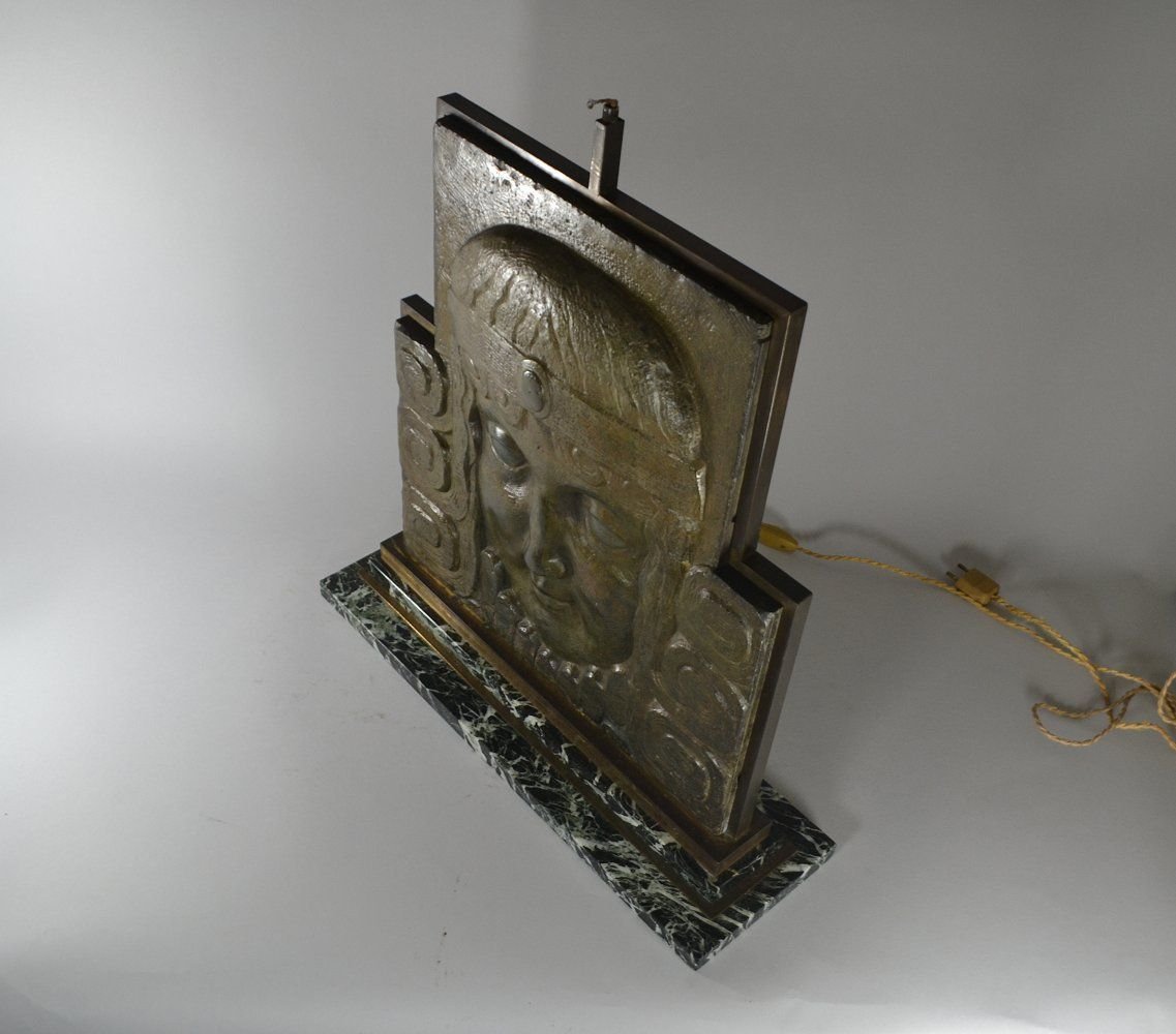 Stunning Art Deco Sculpture. Architectural. Femal Face. (janniot ?)-photo-5