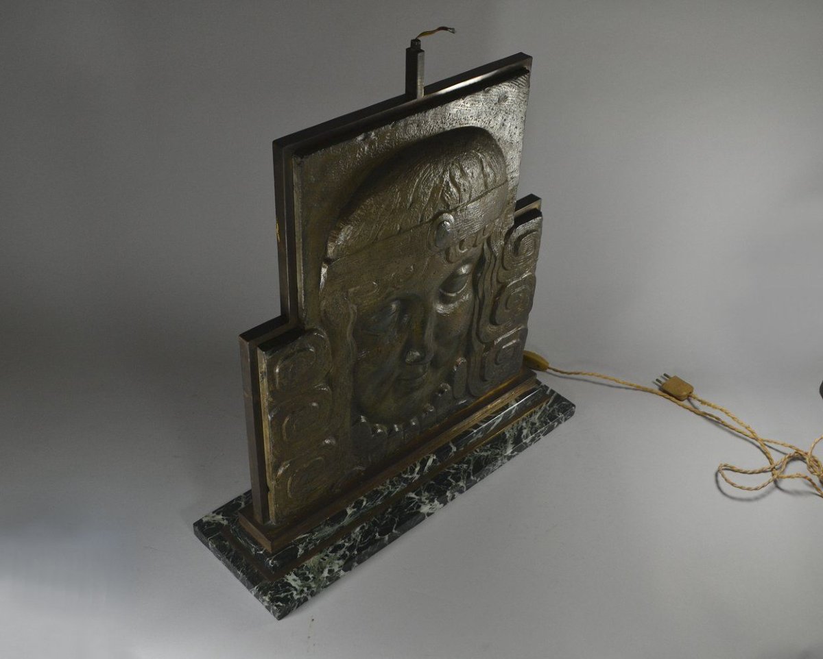 Stunning Art Deco Sculpture. Architectural. Femal Face. (janniot ?)-photo-8