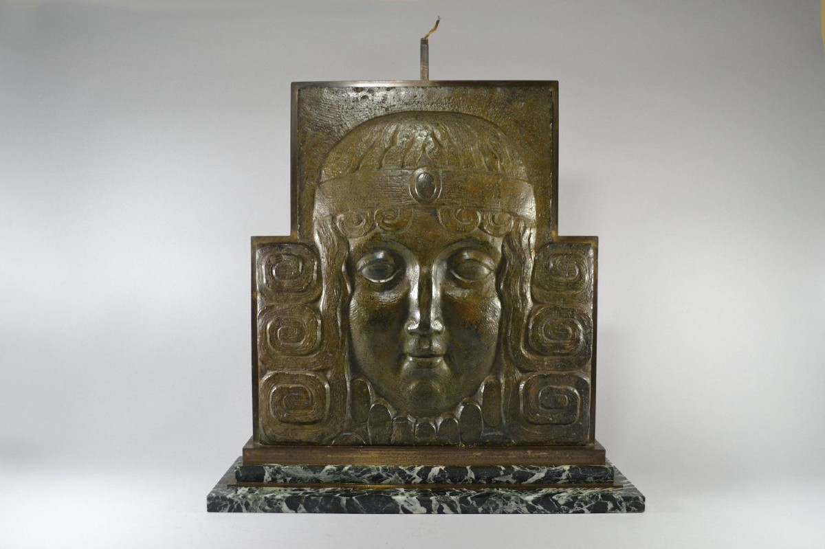 Stunning Art Deco Sculpture. Architectural. Femal Face. (janniot ?)