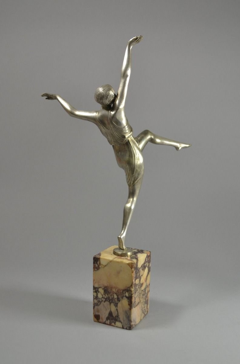 1925 Pierre Laurel (le Faguays) Art Deco Bronze Dancer Pierre Laurel (pierre Le Faguays 1892-19-photo-4