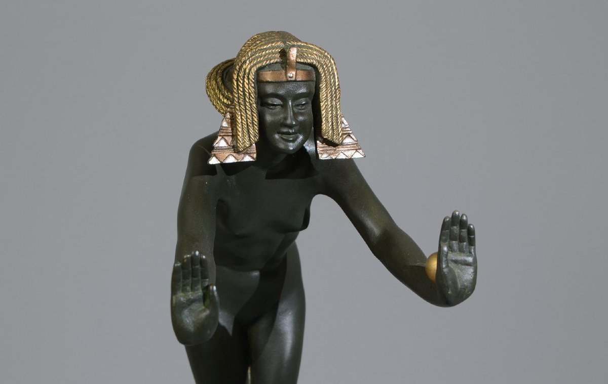 Danseuse Égyptienne par Claire COLINET — Rare sculpture en bronze art déco -photo-6