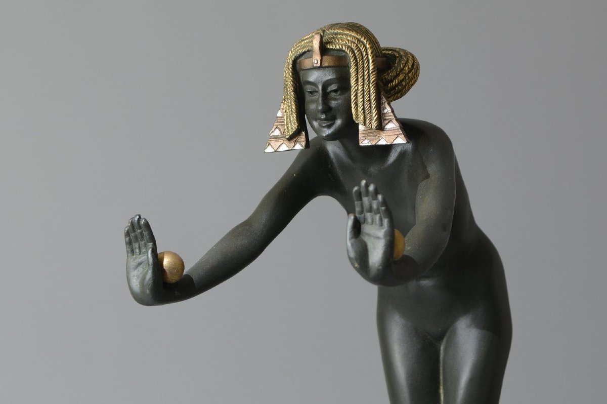 Danseuse Égyptienne par Claire COLINET — Rare sculpture en bronze art déco -photo-8