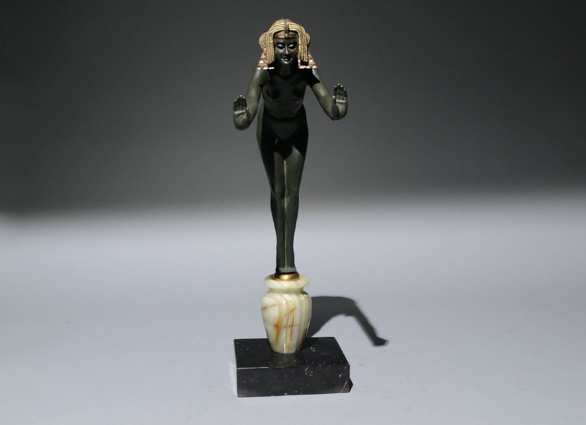 Danseuse Égyptienne par Claire COLINET — Rare sculpture en bronze art déco 