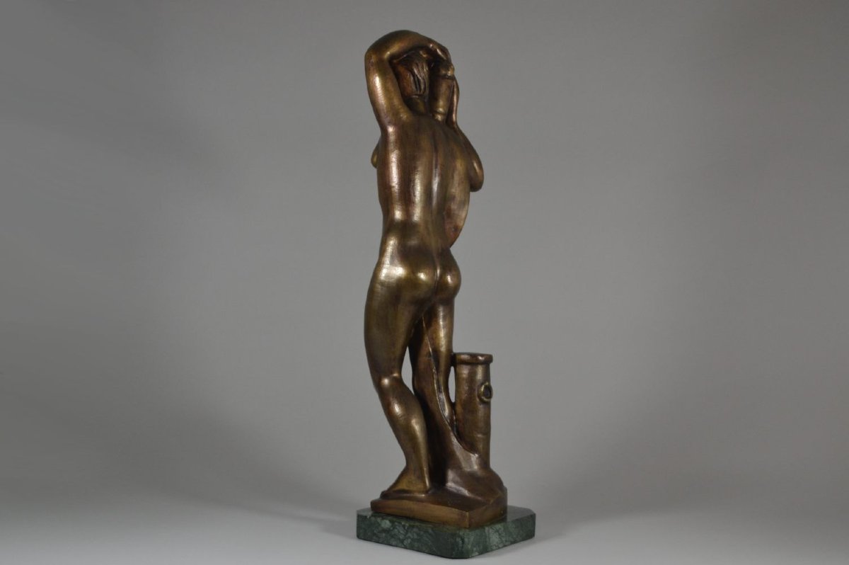 Orfeo Tamburi — Grande sculpture moderniste en bronze art déco, 1931-photo-6