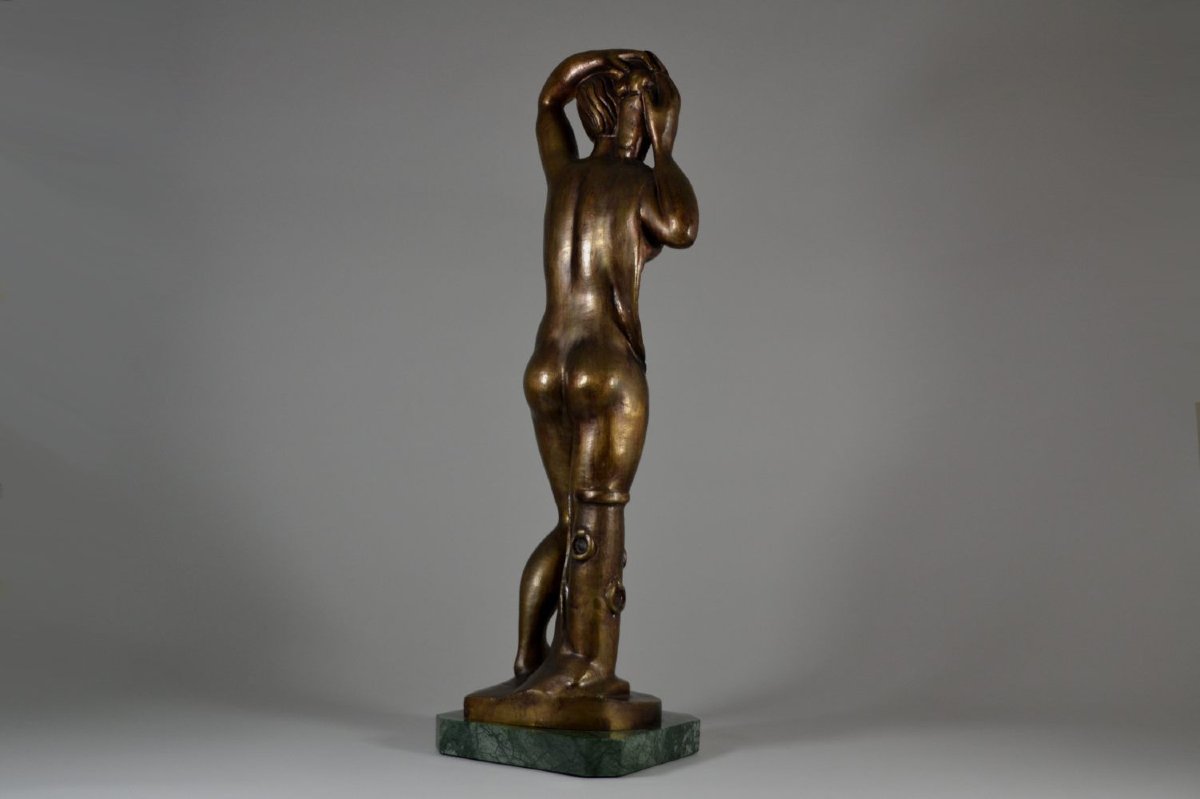 Orfeo Tamburi — Grande sculpture moderniste en bronze art déco, 1931-photo-7