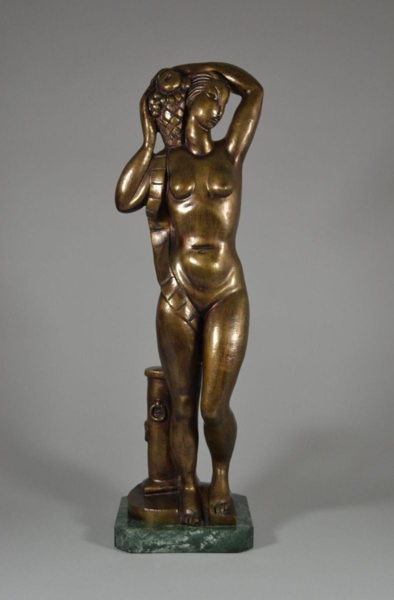 Orfeo Tamburi — Grande sculpture moderniste en bronze art déco, 1931