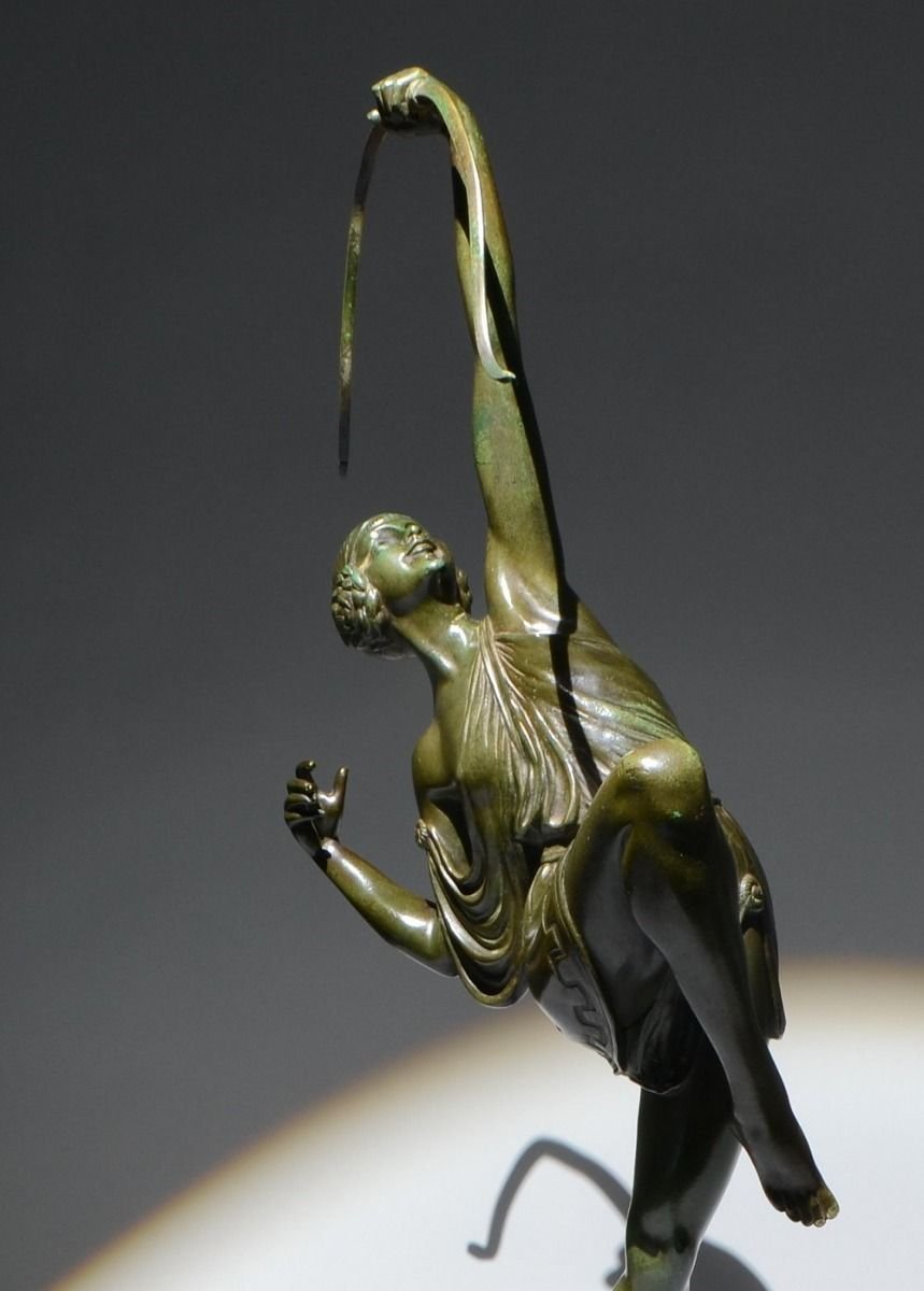 Diane chasseresse 67 cm,  sculpture art déco en bronze de Pierre Le Faguays fonderie Susse-photo-5
