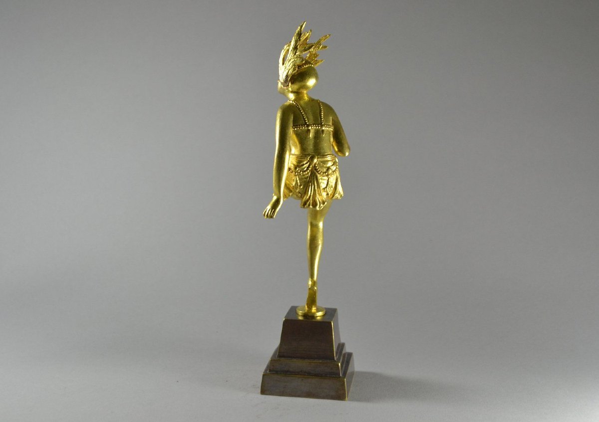 Laurel (pierre Le Faguays) Gilded Bronze Art Deco Dancer. Pierre Le Faguays (1892-1962)-photo-4