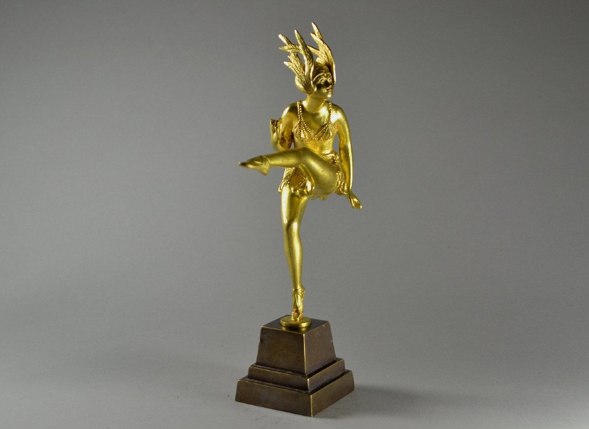 Laurel (pierre Le Faguays) Gilded Bronze Art Deco Dancer. Pierre Le Faguays (1892-1962)-photo-5
