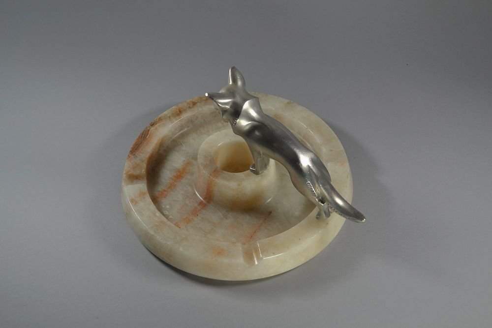 Georges Henri Laurent. Sculpture Renard en bronze art déco.-photo-1