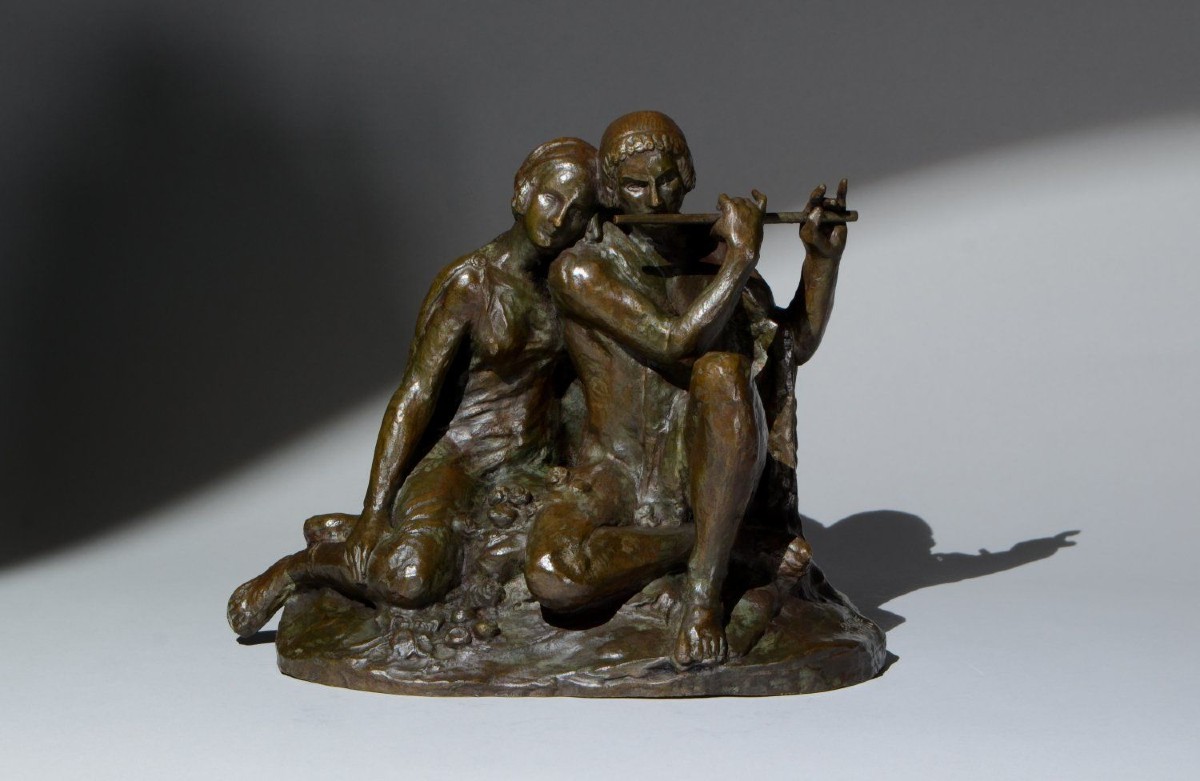 Gustave Poitvin. Sculpture Art Déco en bronze