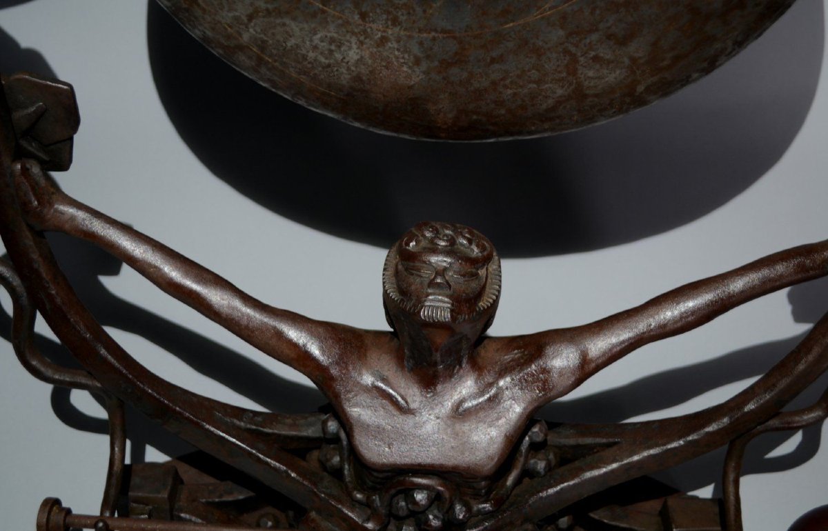 Jean Schwartz For 1925 Art Deco Exposition Museum Piece. Bacchus Gong-photo-3