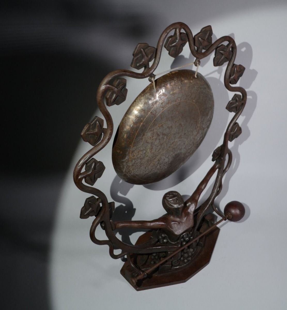 Jean Schwartz For 1925 Art Deco Exposition Museum Piece. Bacchus Gong-photo-7