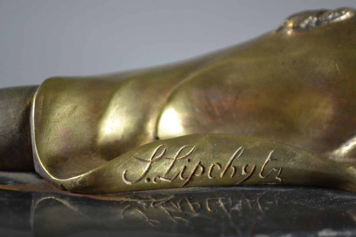 S. Lipchytz Tambourine Dancer Bronze Figure. Signed-photo-2