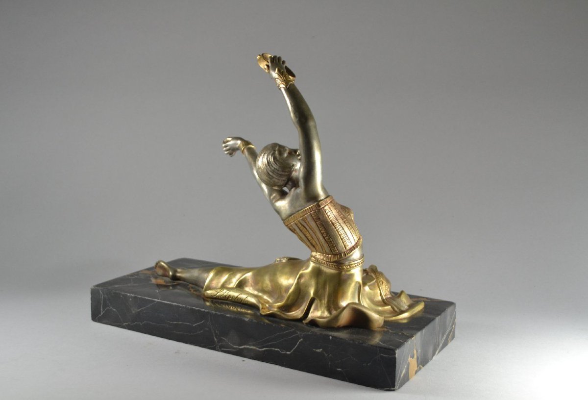S. Lipchytz Tambourine Dancer Bronze Figure. Signed-photo-3
