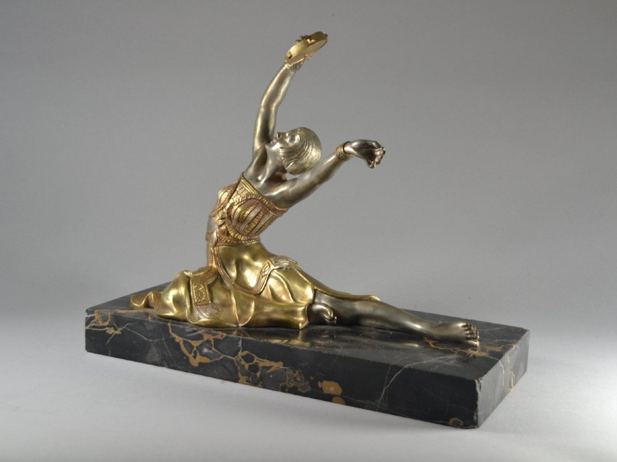 S. Lipchytz Tambourine Dancer Bronze Figure. Signed-photo-4