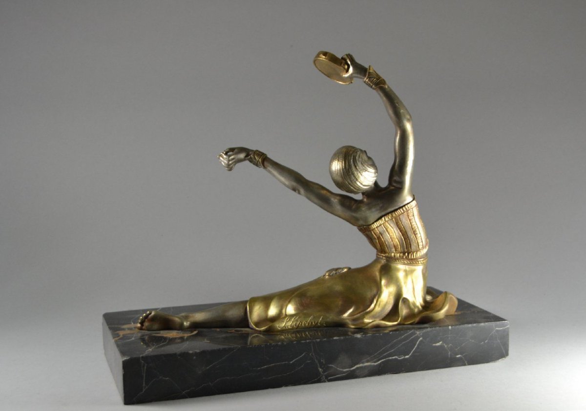 S. Lipchytz Tambourine Dancer Bronze Figure. Signed-photo-5