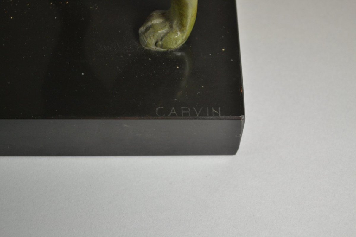 Art Deco Sculpture Of Greyhounds Group By Carvin-photo-3