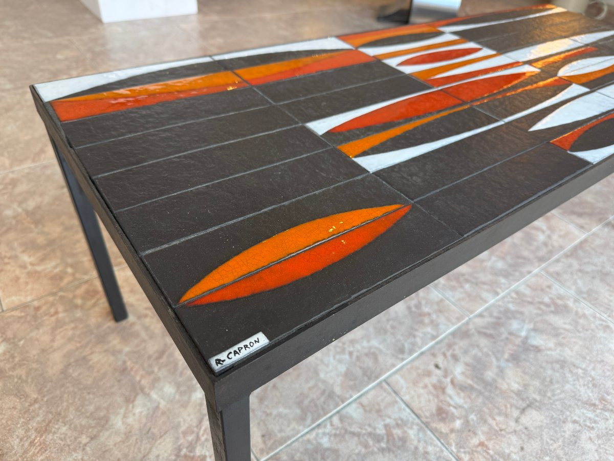 Authentic Navette Coffee Table By Roger Capron 1950 Design.-photo-2