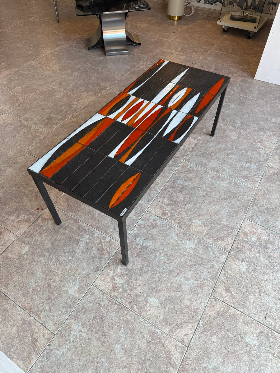 Authentic Navette Coffee Table By Roger Capron 1950 Design.-photo-1