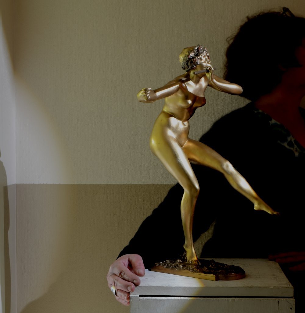 Tall Paul Philippe Bronze Figure. The Flute Dancer-photo-2