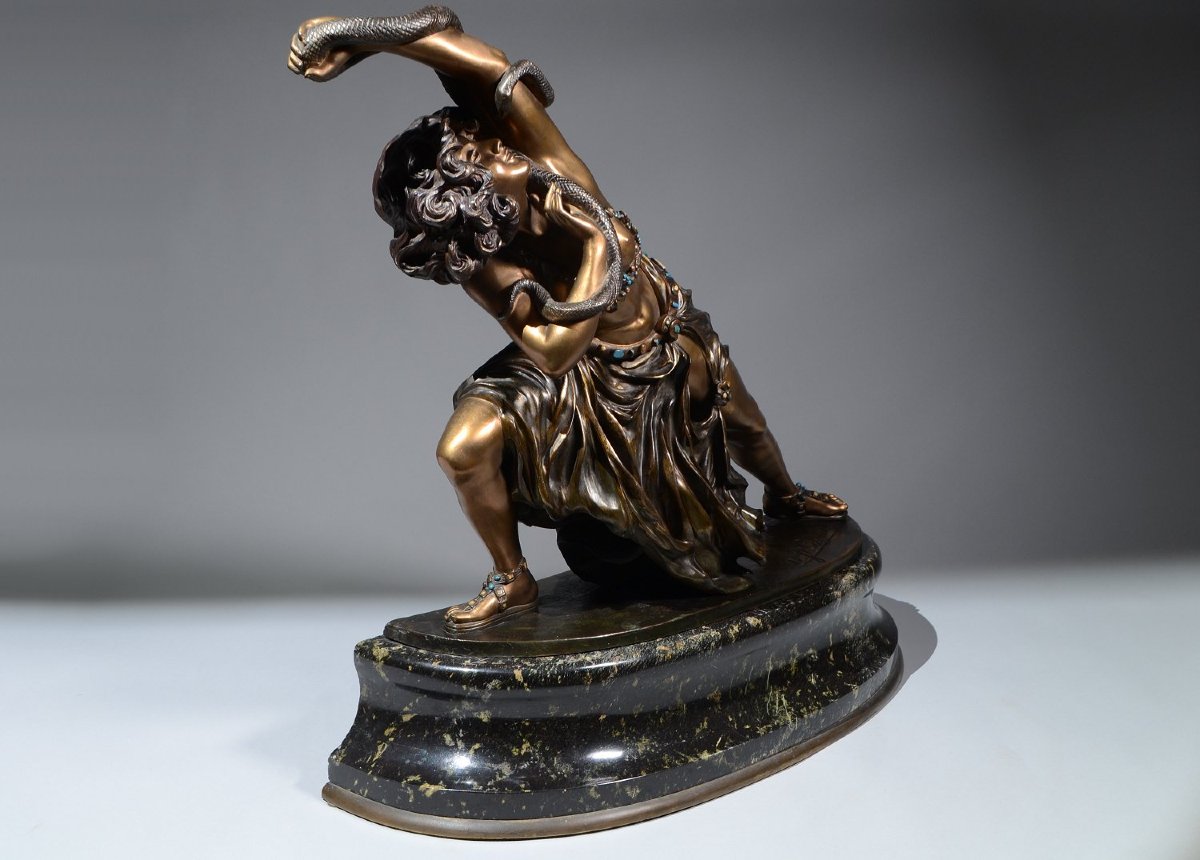 C. Colinet. “dance Of Carthage” Impressive Bronze Sculpture. Circa 1920.-photo-3
