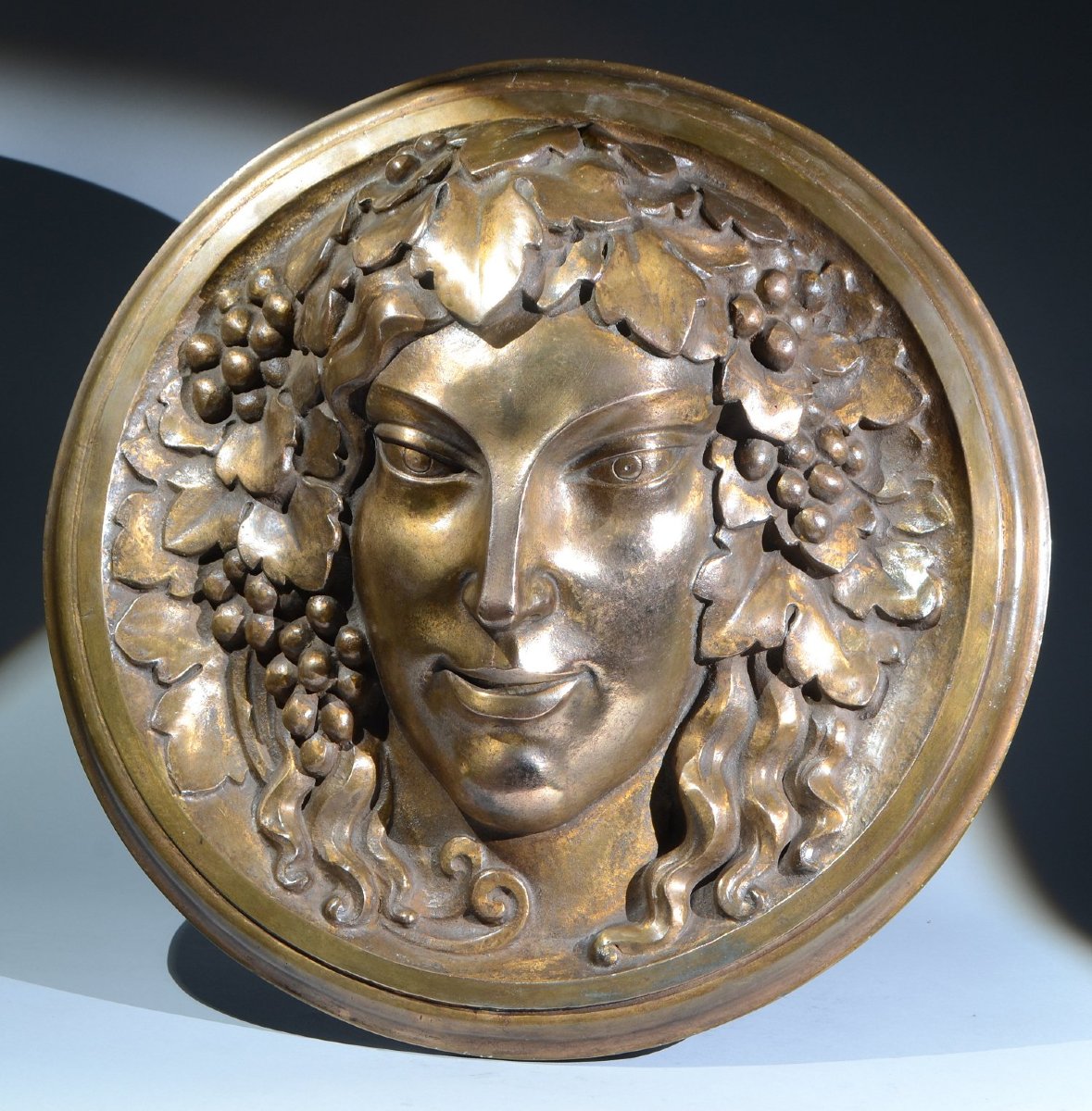 Architectural Art Deco Bronze Mascaron. “pomona”. 56cm. (sue Et Mare ? Paul Vera ?)-photo-2