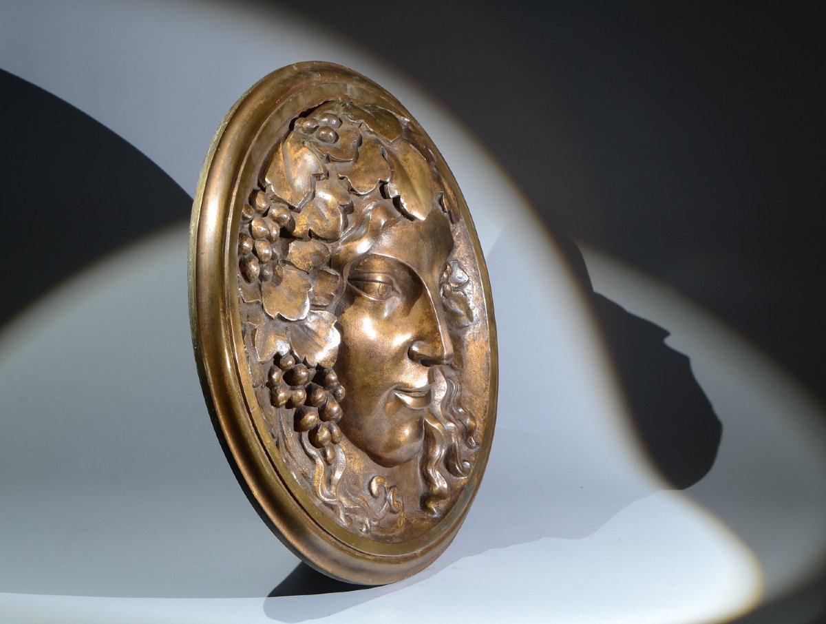 Architectural Art Deco Bronze Mascaron. “pomona”. 56cm. (sue Et Mare ? Paul Vera ?)-photo-3