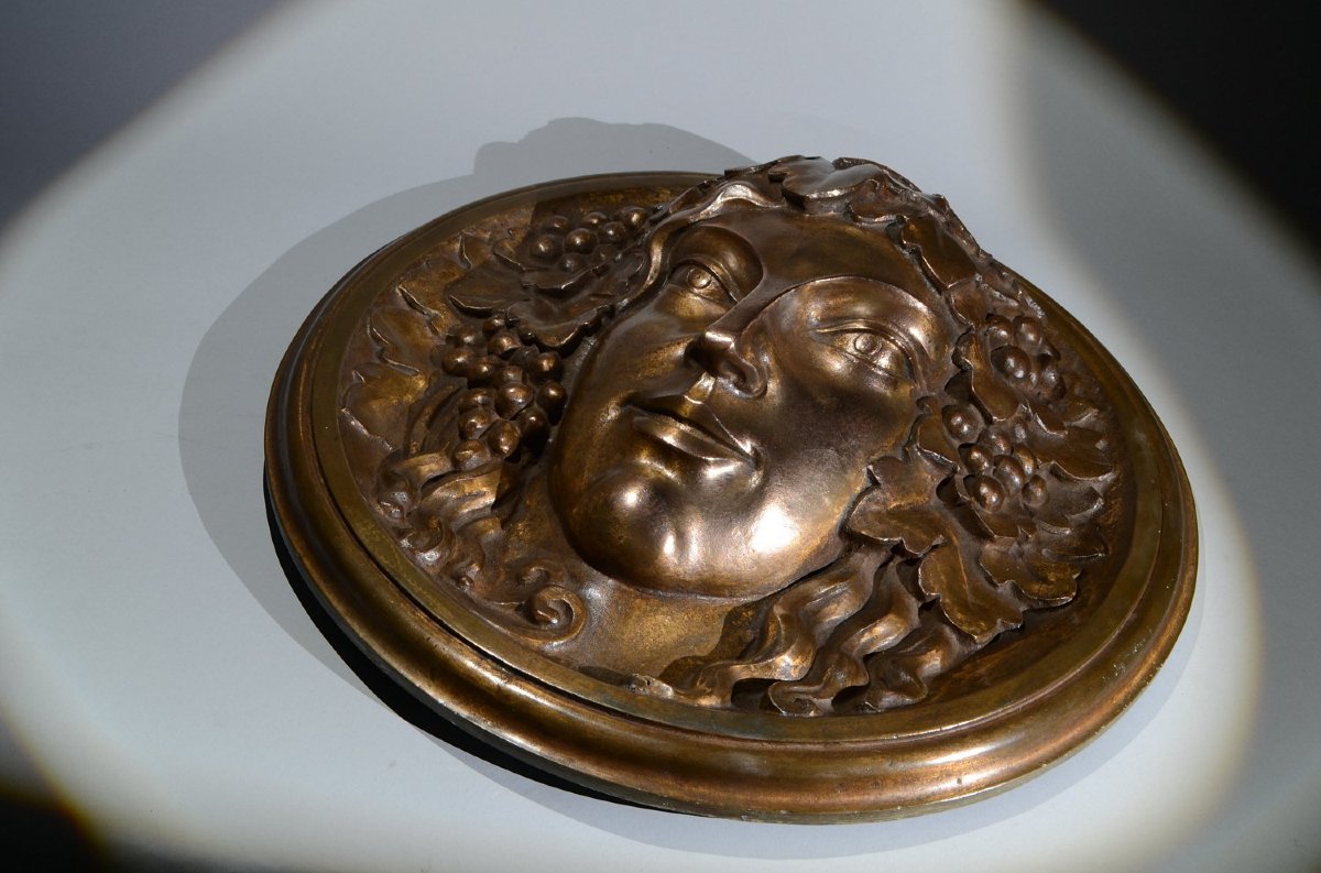 Architectural Art Deco Bronze Mascaron. “pomona”. 56cm. (sue Et Mare ? Paul Vera ?)-photo-3