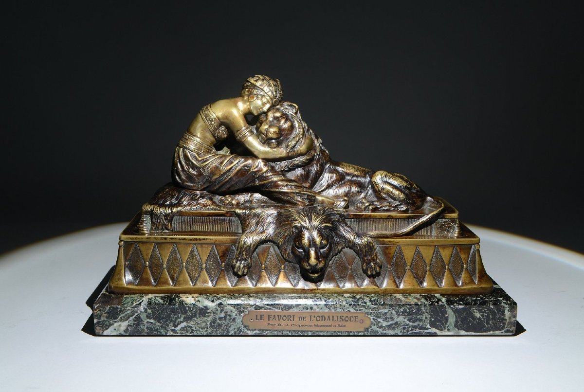 Dh. Chiparus. Bronze Sculpture Circa 1925. Art Deco Orientalist -photo-4